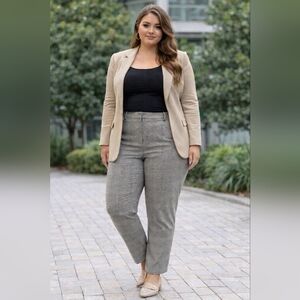 NWT Cleo Every Body Plus Size Gray Checkered Rayon Blend Career Pants